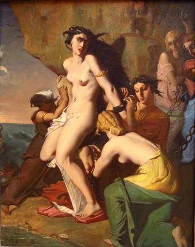 Andromeda an den Felsen gekettet von den Nereiden von Théodore Chassériau